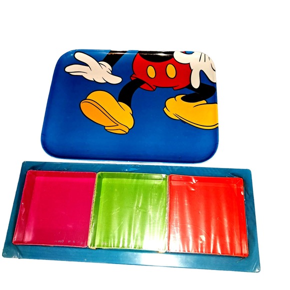 NWT-Party Fun! LARGE 16-inch Disney Mickey Mouse Tray plus 22-inch App tray - Picture 1 of 6